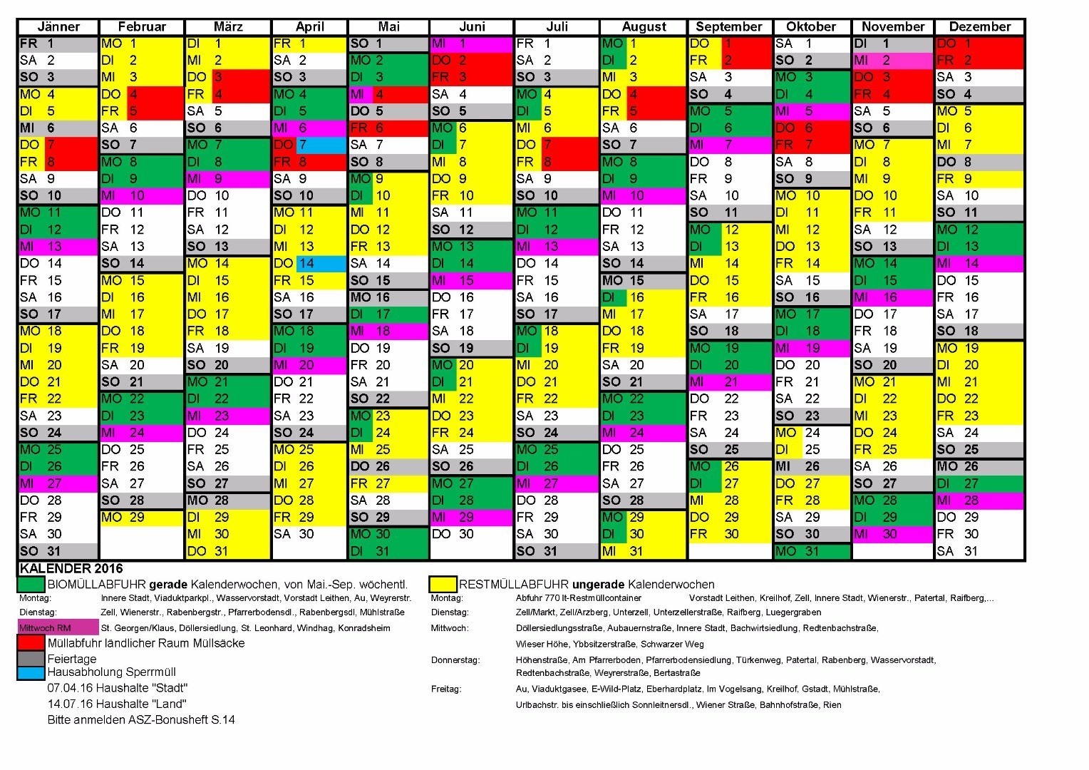 Müllkalender | Stadt Waidhofen a/d Ybbs leben voller Möglichkeiten