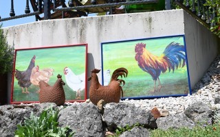 Gemälde von Hühnern