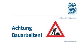 Schild Achtung Bauarbeiten